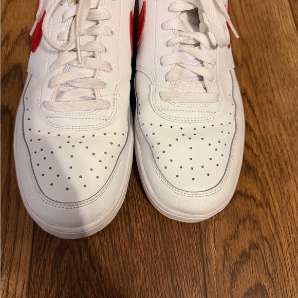Nike Men's Court Vision White and Red Sneakers - Picture 8 of 13